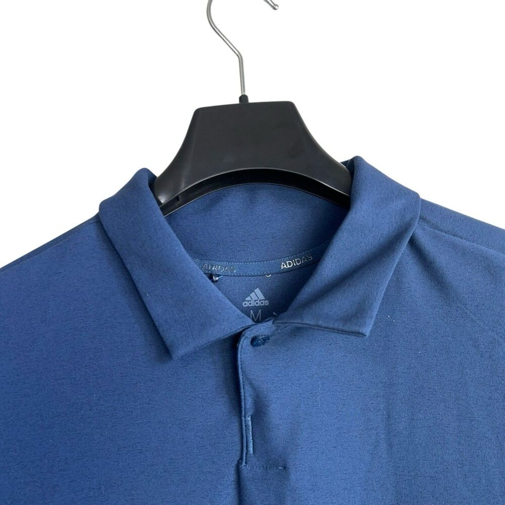 Adidas Golf Shirt Size Medium Blue PrimeGreen Performance Polo Shirt Sleeve - Picture 2 of 10
